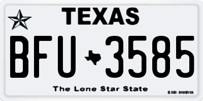 TX license plate BFU3585