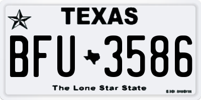 TX license plate BFU3586