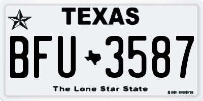 TX license plate BFU3587