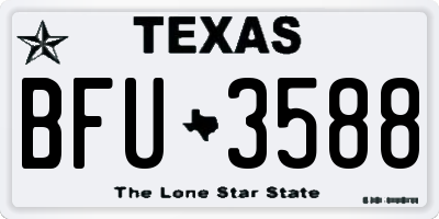 TX license plate BFU3588