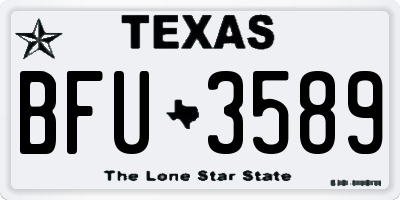 TX license plate BFU3589
