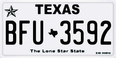 TX license plate BFU3592