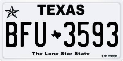 TX license plate BFU3593