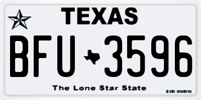 TX license plate BFU3596