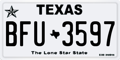 TX license plate BFU3597