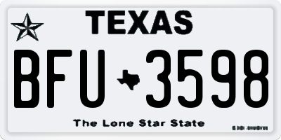 TX license plate BFU3598