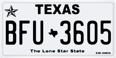 TX license plate BFU3605