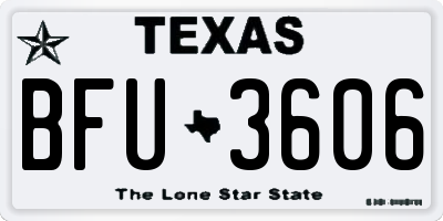 TX license plate BFU3606