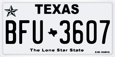 TX license plate BFU3607