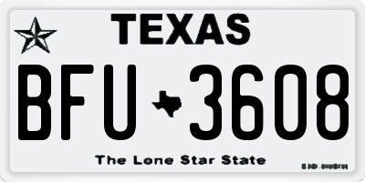 TX license plate BFU3608