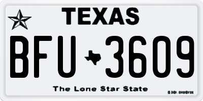 TX license plate BFU3609