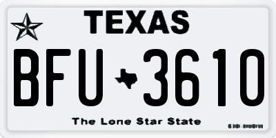 TX license plate BFU3610