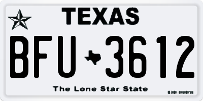 TX license plate BFU3612
