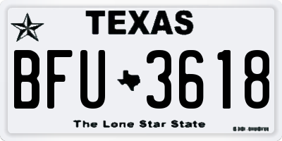 TX license plate BFU3618