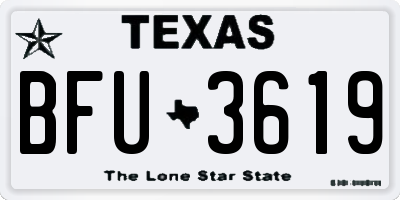 TX license plate BFU3619