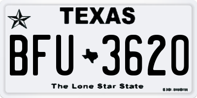 TX license plate BFU3620