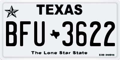 TX license plate BFU3622