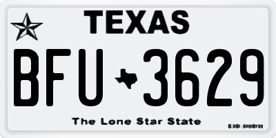 TX license plate BFU3629