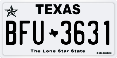 TX license plate BFU3631