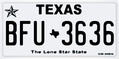 TX license plate BFU3636