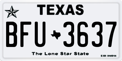 TX license plate BFU3637