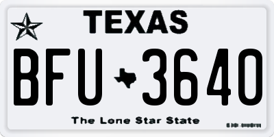 TX license plate BFU3640