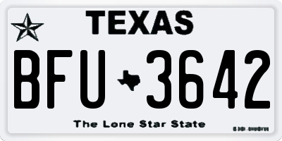 TX license plate BFU3642