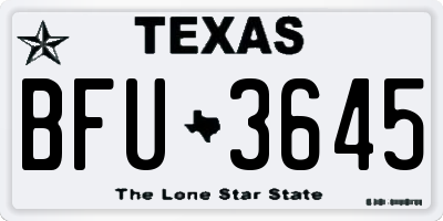 TX license plate BFU3645