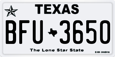 TX license plate BFU3650