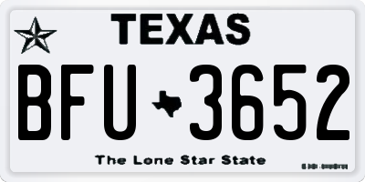 TX license plate BFU3652