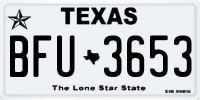 TX license plate BFU3653