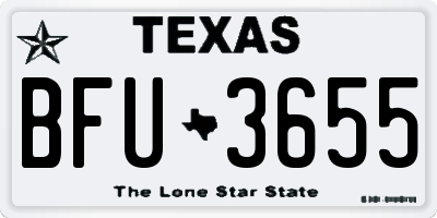 TX license plate BFU3655