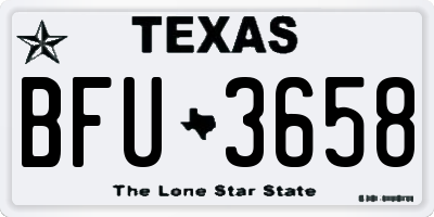 TX license plate BFU3658