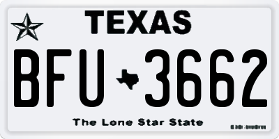 TX license plate BFU3662