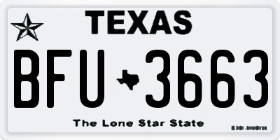 TX license plate BFU3663