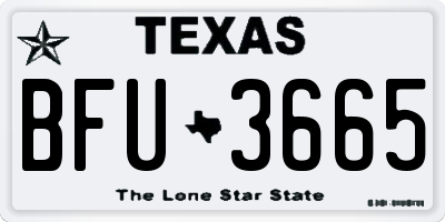 TX license plate BFU3665
