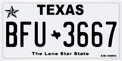 TX license plate BFU3667