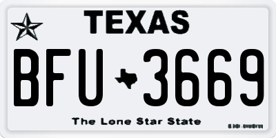 TX license plate BFU3669