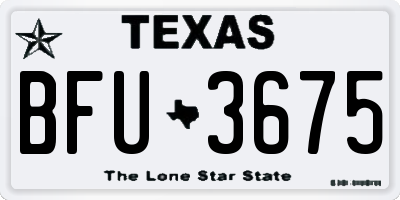 TX license plate BFU3675