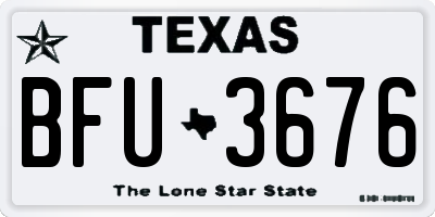 TX license plate BFU3676