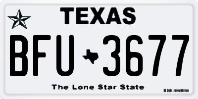TX license plate BFU3677