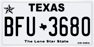 TX license plate BFU3680