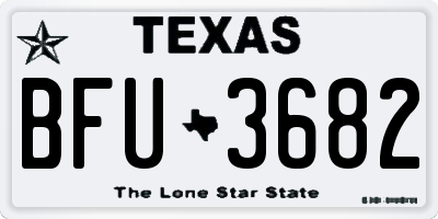 TX license plate BFU3682
