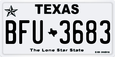 TX license plate BFU3683
