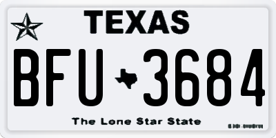 TX license plate BFU3684