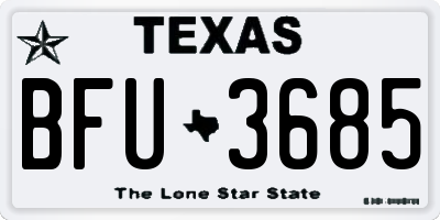 TX license plate BFU3685