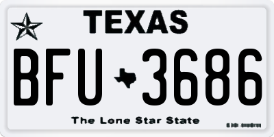 TX license plate BFU3686