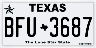 TX license plate BFU3687