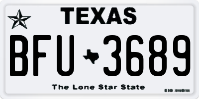 TX license plate BFU3689