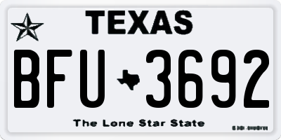 TX license plate BFU3692